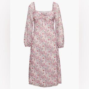 Aritzia Wilfred Jacqueline Sweetheart Neck Midi Dress Poetic Pnk/Bright Rose Sz4